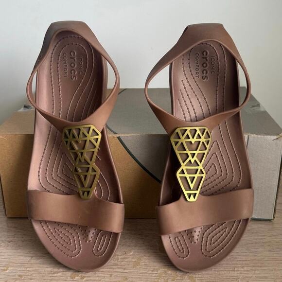 Crocs Serena Embellished Women Slip On Sandals- SZ 9 - Picture 1 of 10